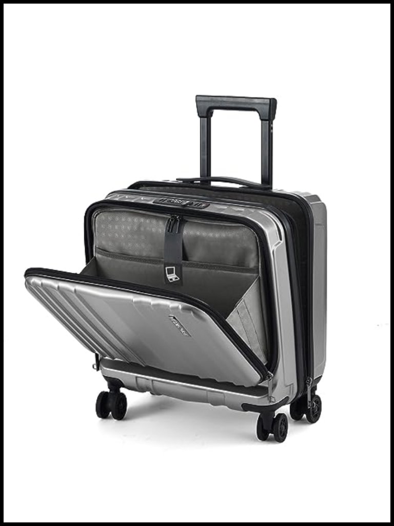 16" Carry-On Luggage With 2 Laptop Compartments, Lightweight Hardshell Abs+Pc